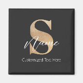 Aimant Moderne Monogramme Initial S & Nom Personnel (Devant)