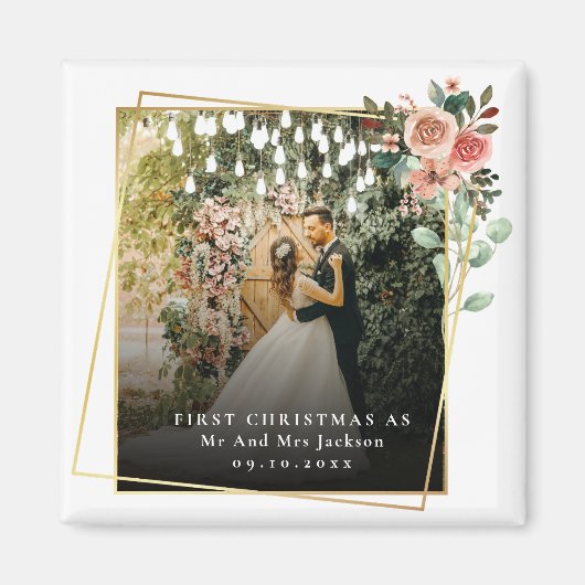 Aimant Moderne Notre Premier Noël En Tant Que M. & Mme Fl (Devant)