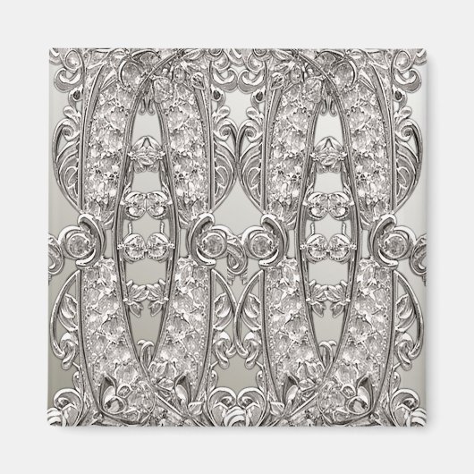 Aimant Moderne Orné Argenté (Devant)