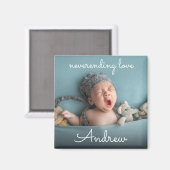 Aimant Moderne Simple Amour Nouveau Nom Du Bébé Et Naissa (Recto/Verso)