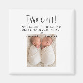 Aimant Moderne simple deux jolis faire part de naissance  (Devant)