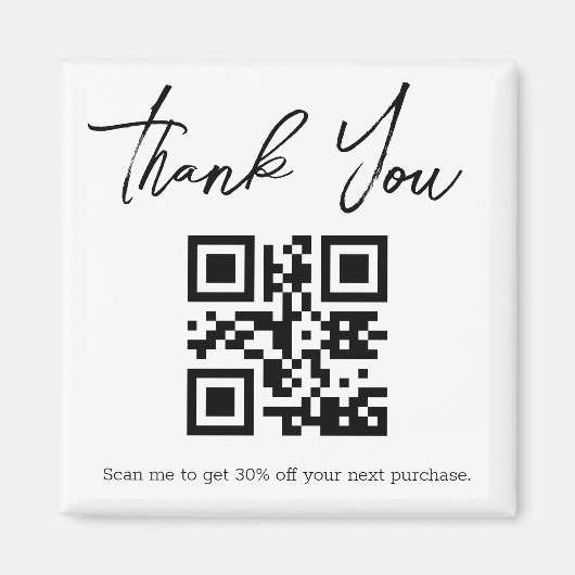 Aimant moderne simple merci business qr code (Devant)