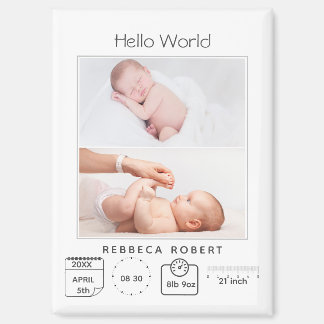Aimant Moderne Simple Nouveau Bébé Personnalisé 2 Photo