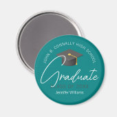 Aimant Moderne Turquoise Graduate Custom 2025 Graduation (Recto/Verso)