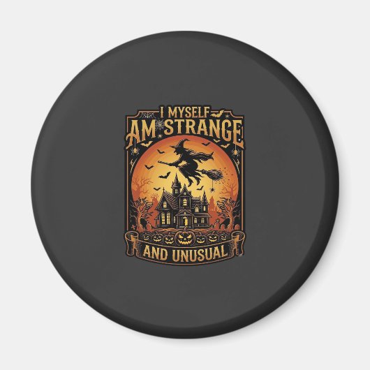 Aimant Moi-même je suis une sorcière d'Halloween étrange  (Devant)