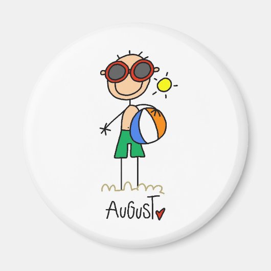 Aimant Mois d'août (Devant)