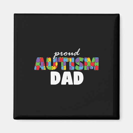 Aimant Mois de la sensibilisation à l'autisme Fier papa A (Devant)