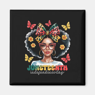 Aimant Mois de l'histoire des Noirs Afro-Américain Junete
