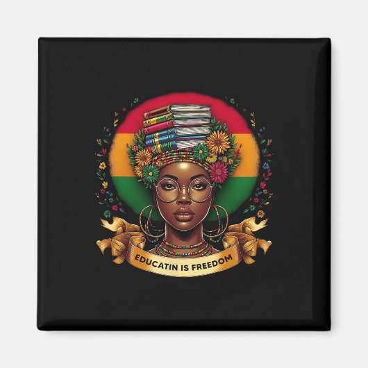 Aimant Mois de l'histoire des Noirs Éducation est la libe (Devant)