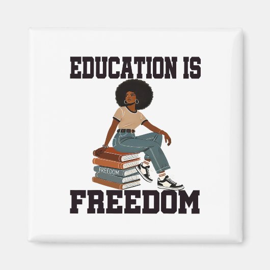 Aimant Mois de l'histoire des Noirs Éducation est la libe (Devant)