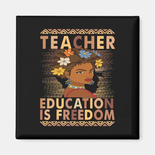 Aimant Mois de l'histoire des Noirs Éducation est liberté (Devant)