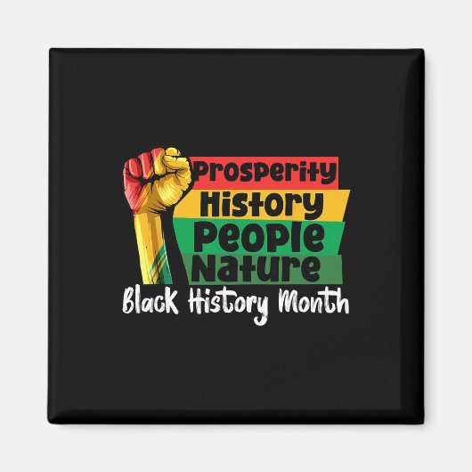 Aimant Mois de l'histoire des Noirs Main Poing Prospérité (Devant)