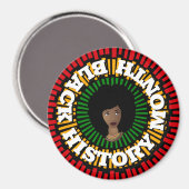 Aimant Mois de l'histoire noire, rayons du soleil, femme  (Recto/Verso)