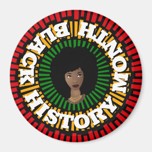 Aimant Mois de l'histoire noire, rayons du soleil, femme 