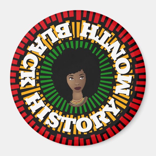 Aimant Mois de l'histoire noire, rayons du soleil, femme  (Devant)
