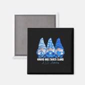 Aimant Mois de sensibilisation Als Bleu Ruban Gnomes Sout (Recto/Verso)
