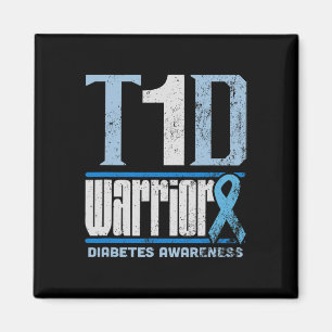 Aimant Mois de sensibilisation au diabète T1D Guerrier du