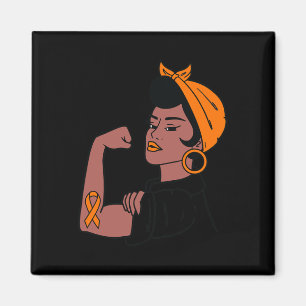 Aimant Mois de sensibilisation Orange Ribbon Warriors Cad