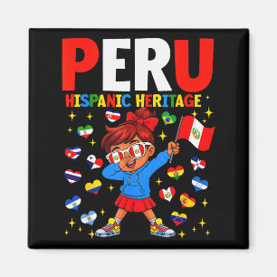 Aimant Mois du patrimoine hispanique Drapeau du Pérou Fil