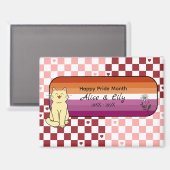 Aimant Mois fierté gay Chat mignon Coucher de soleil Drap (Recto/Verso)