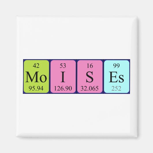 Aimant Moise l'aimant de nom de table périodique (Devant)