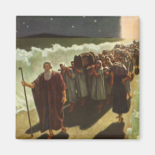 Aimant Moïse traversant la mer Rouge, Religion Vintage