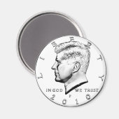 AIMANT MOITIÉ DE DOLLAR KENNETÉ (Recto/Verso)