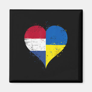 Aimant Moitié ukrainien Moitié hollandais Un drapeau Ukra