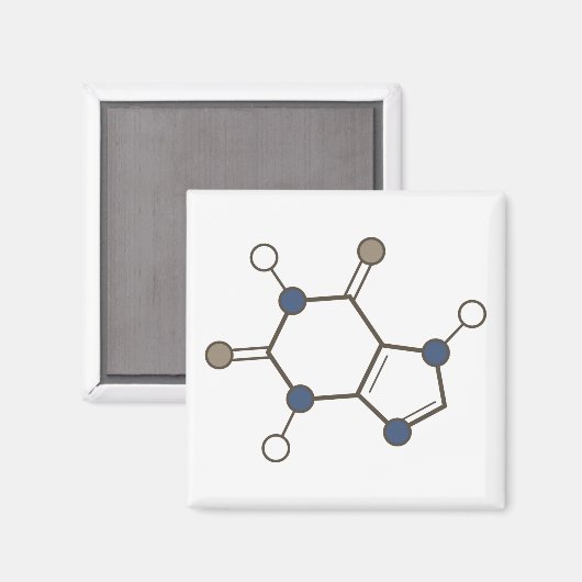 Aimant molécule de caféine (Recto/Verso)