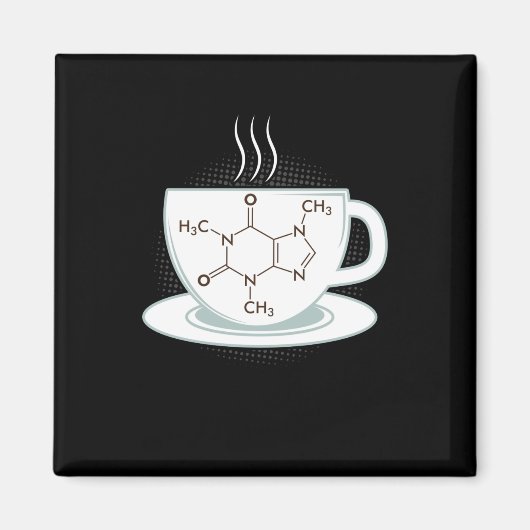 Aimant Molécule de caféine chimique (Devant)