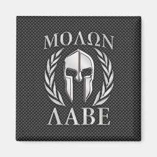 Aimant Molon Labe Chrome Spartan Casque sur fibre de carb