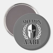 Aimant Molon Labe Spartan Mask Armor Laurels Monochrome (Recto/Verso)