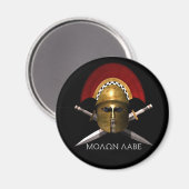 Aimant Molon Labe Spartan Skull (Recto/Verso)