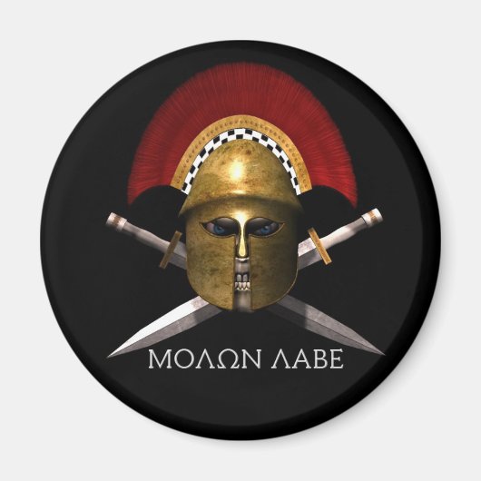 Aimant Molon Labe Spartan Skull (Devant)