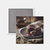 Aimant Molten Chocolate Lava Dessert Art (Recto/Verso)