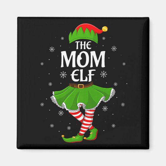 Aimant Mom Elf Christmas Family Girls Women Elf Squad Xma (Devant)