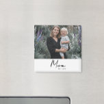 Aimant Mom Established Photo Gift<br><div class="desc">Celebrate the year she officially became a Mom with this stylish and thoughtful magnet. Featuring a modern, clean design, the word "Mom" is boldly displayed with "Est." followed by the customizable year. Your favorite mom photo completes the design in a large format that takes center stage. It's the perfect gift...</div>
