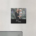 Aimant Mom Established Photo Mother's Day<br><div class="desc">Celebrate the year she officially became a Mom with this stylish and thoughtful magnet. Featuring a modern, clean design, the word "Mom" is boldly displayed with "Est." followed by the customizable year. Your favorite mom photo completes the design in a large format that takes center stage. It's the perfect gift...</div>