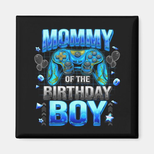 Aimant Mom Of The Birthday Boy Cool Gamer Funny Video Gam (Devant)
