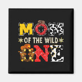 Aimant Mom Of The Wild One 1st Birthday Boy Western Cowbo (Devant)