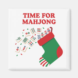 Aimant Moment pour Mahjong Noël Drôles de jeux Mahj Amate
