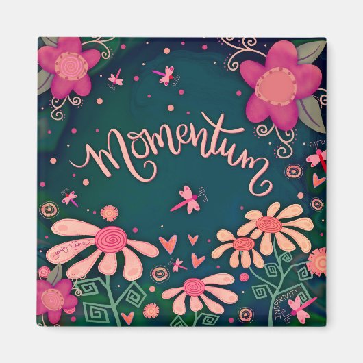 Aimant Momentum Hearts Amusement Floral Dragonfly Inspiri (Devant)