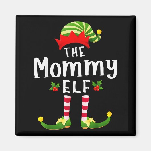 Aimant Mommy Christmas Elf Matching Pajama X-mas Party (Devant)