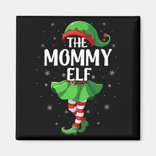 Aimant Mommy Elf Christmas Girls Women Elf Squad Xmas Fam (Devant)