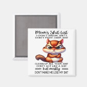 Aimant Mom's List Don't Break Don't Fight Over  (Recto/Verso)