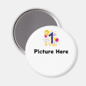 Aimant Mon 1er anniversaire (Ajouter une photo) (Recto/Verso)