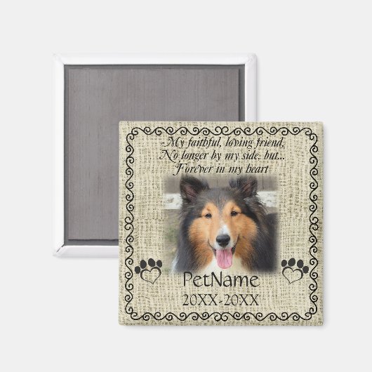 Aimant Mon Ami Fidèle Pet Sympathie Custom Burlap (Recto/Verso)