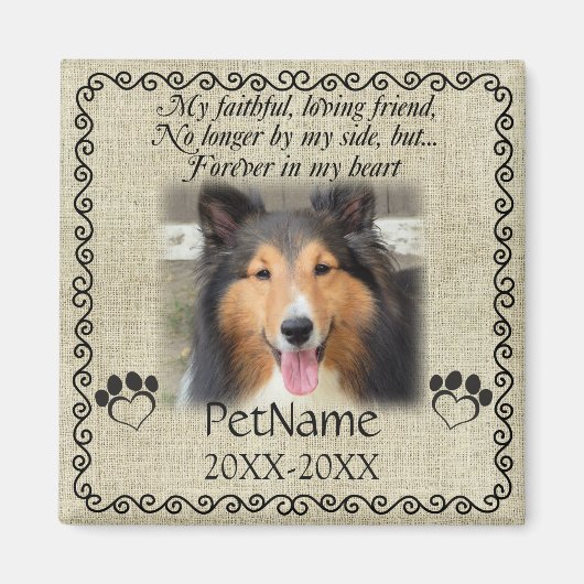 Aimant Mon Ami Fidèle Pet Sympathie Custom Burlap (Devant)