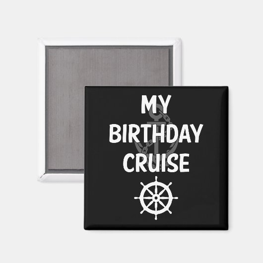 Aimant Mon bateau de croisière d'anniversaire (Recto/Verso)