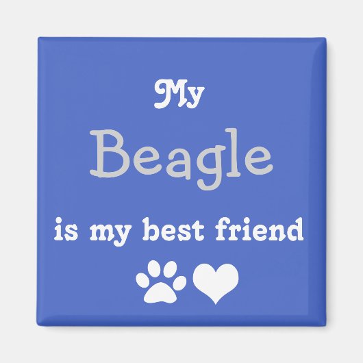 Aimant Mon Beagle est mon meilleur ami (Devant)